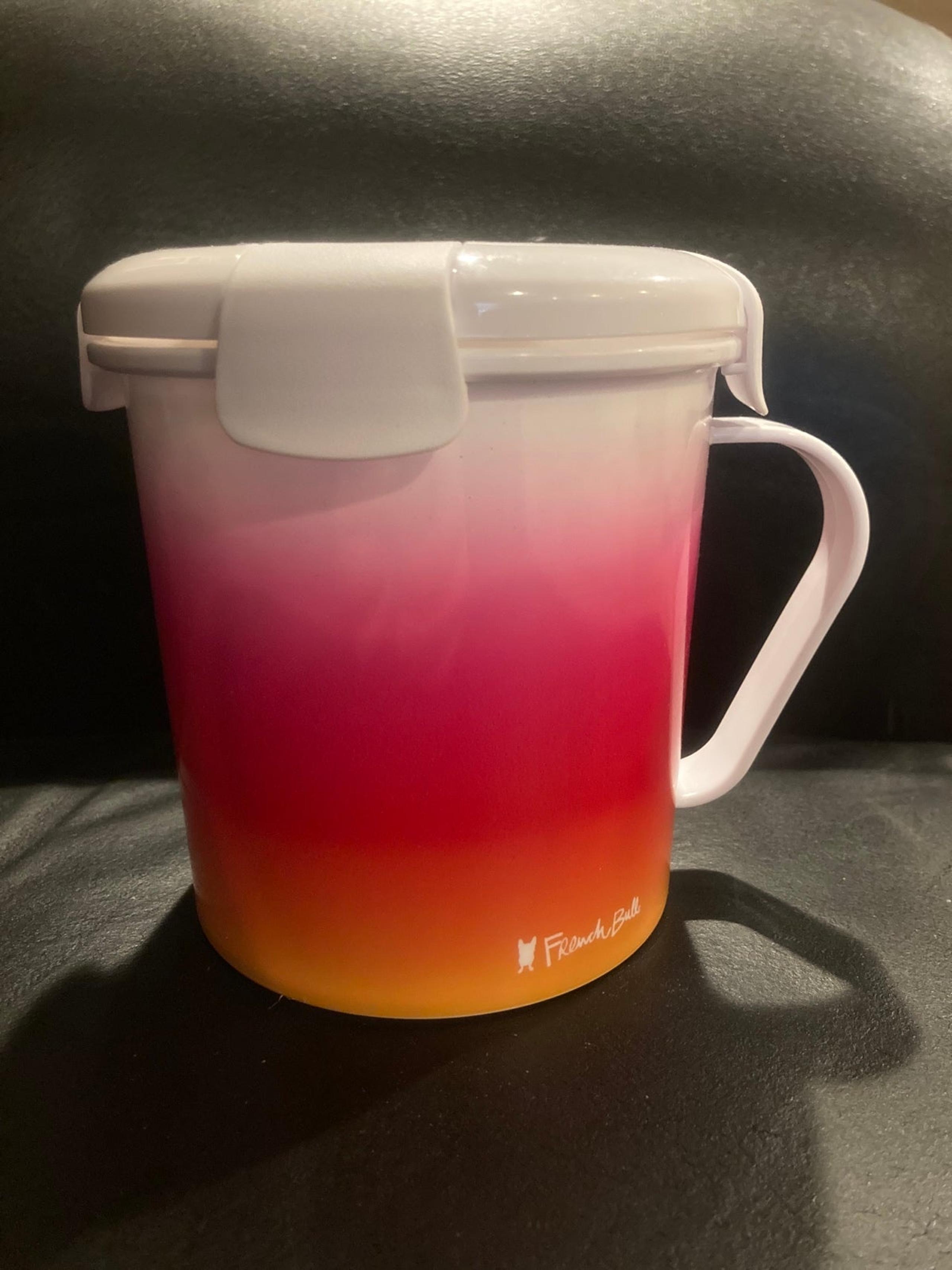 French Bull pink ombré soup mug new without box