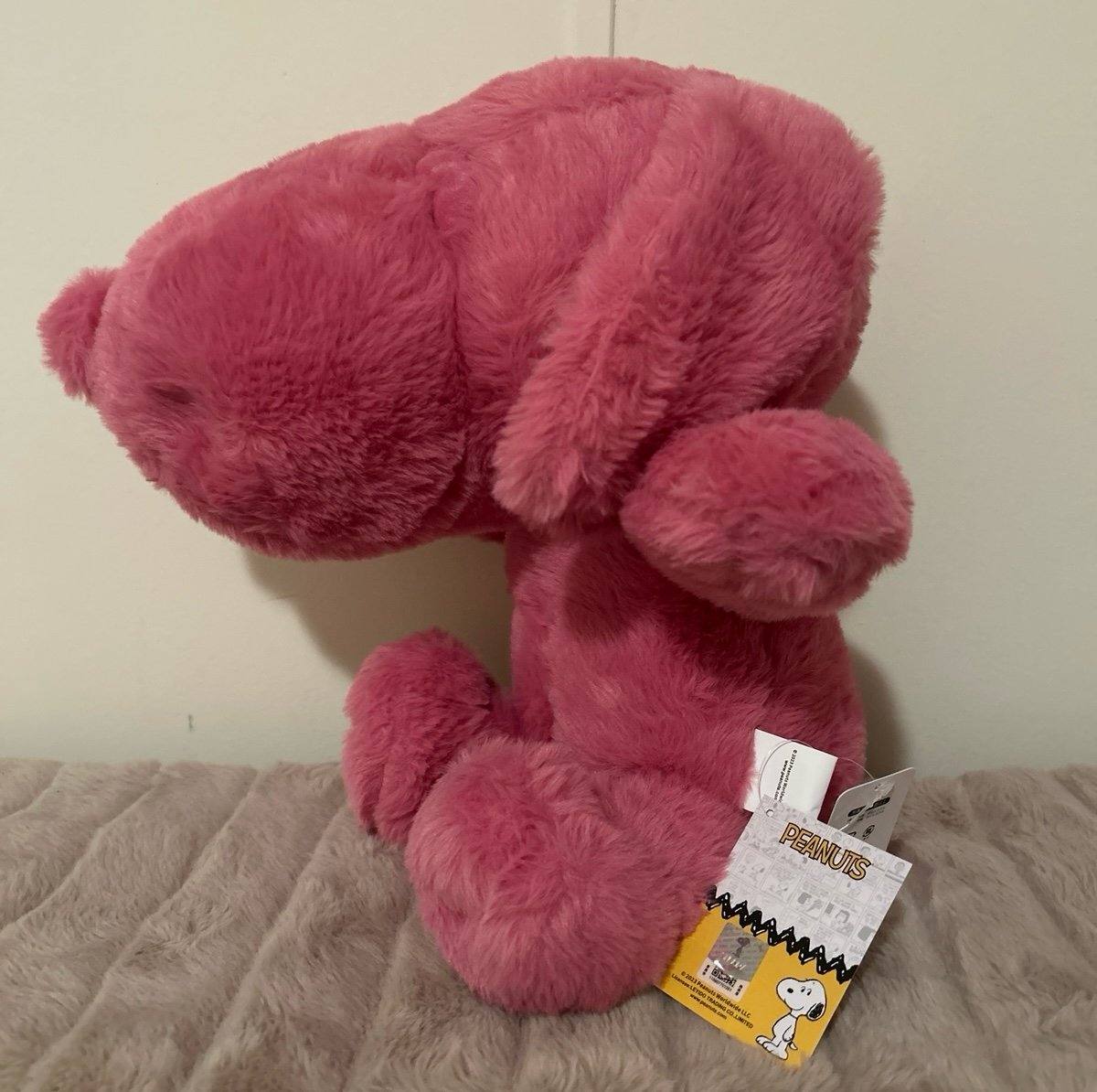 SUPER RARE! Jumbo Snoopy Peanuts Immediate Day Plush Toy Magenta Pink 50cm