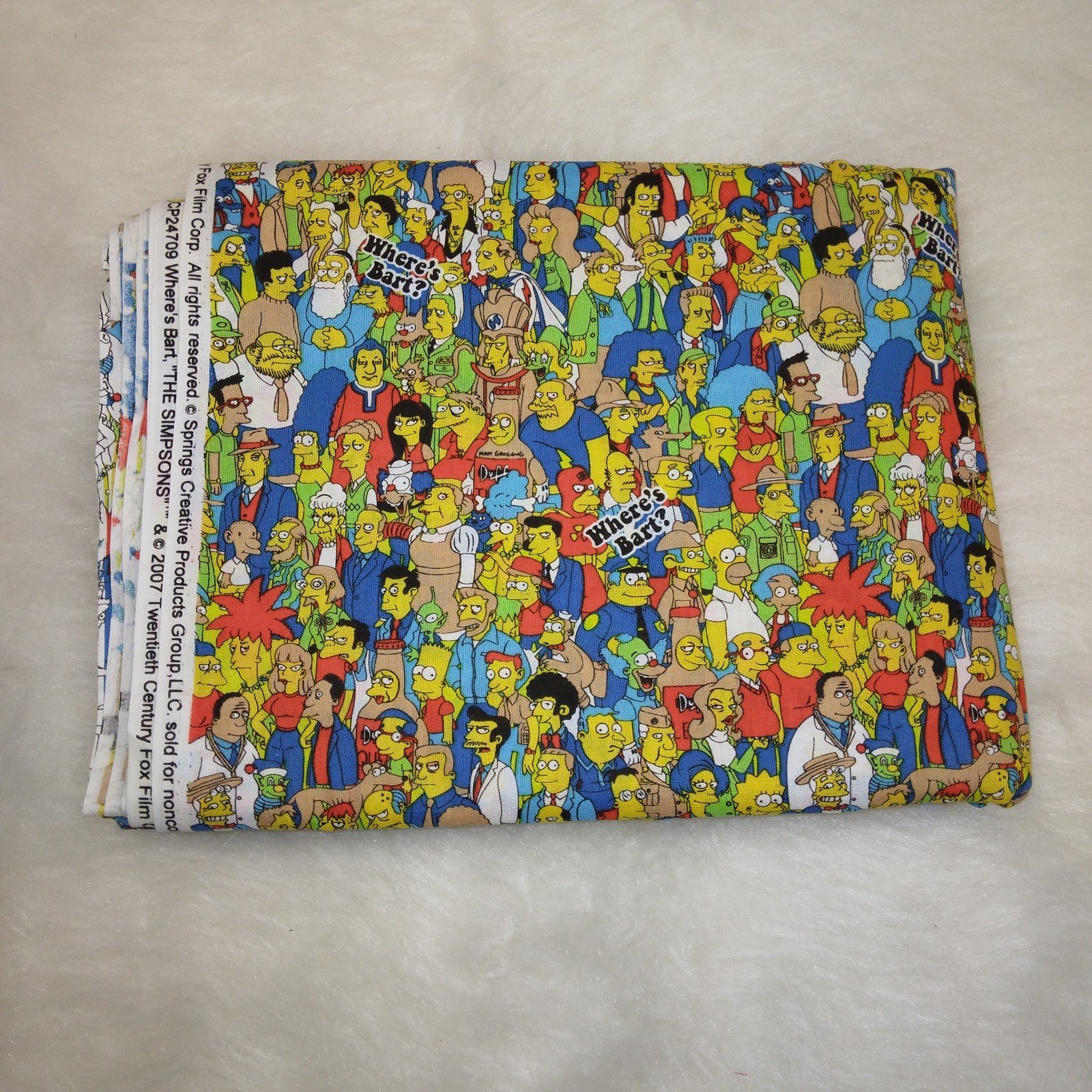 FABRIC Simpson's Where's Bart, 20th Century Fox Corp. 4 yards