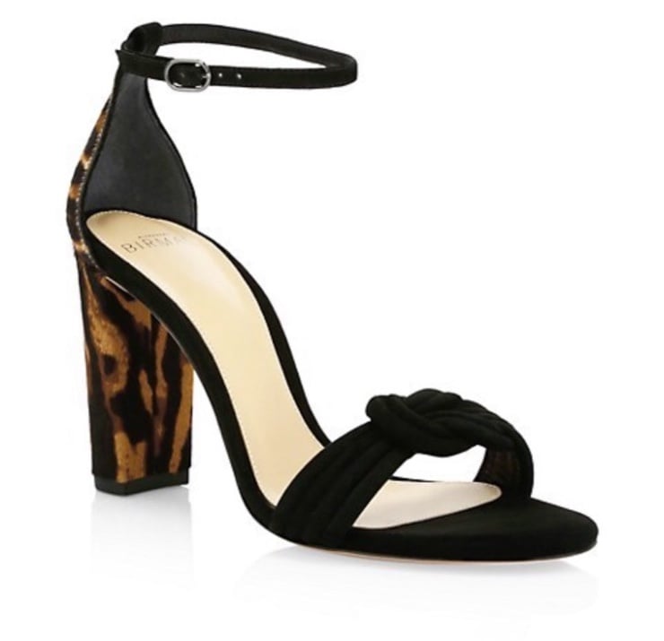 Alexandre Birman Knotted Tiger-Stripe Calf Hair & Suede Sandals 6.5