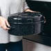 19 inch oval roaster with Lid enameled steel design