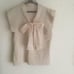 Bow tie knit pullover color: Pink beige