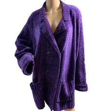 Stitches In Time Womens Purple Notched Collar Oversized Cardigan Size 3X Casual