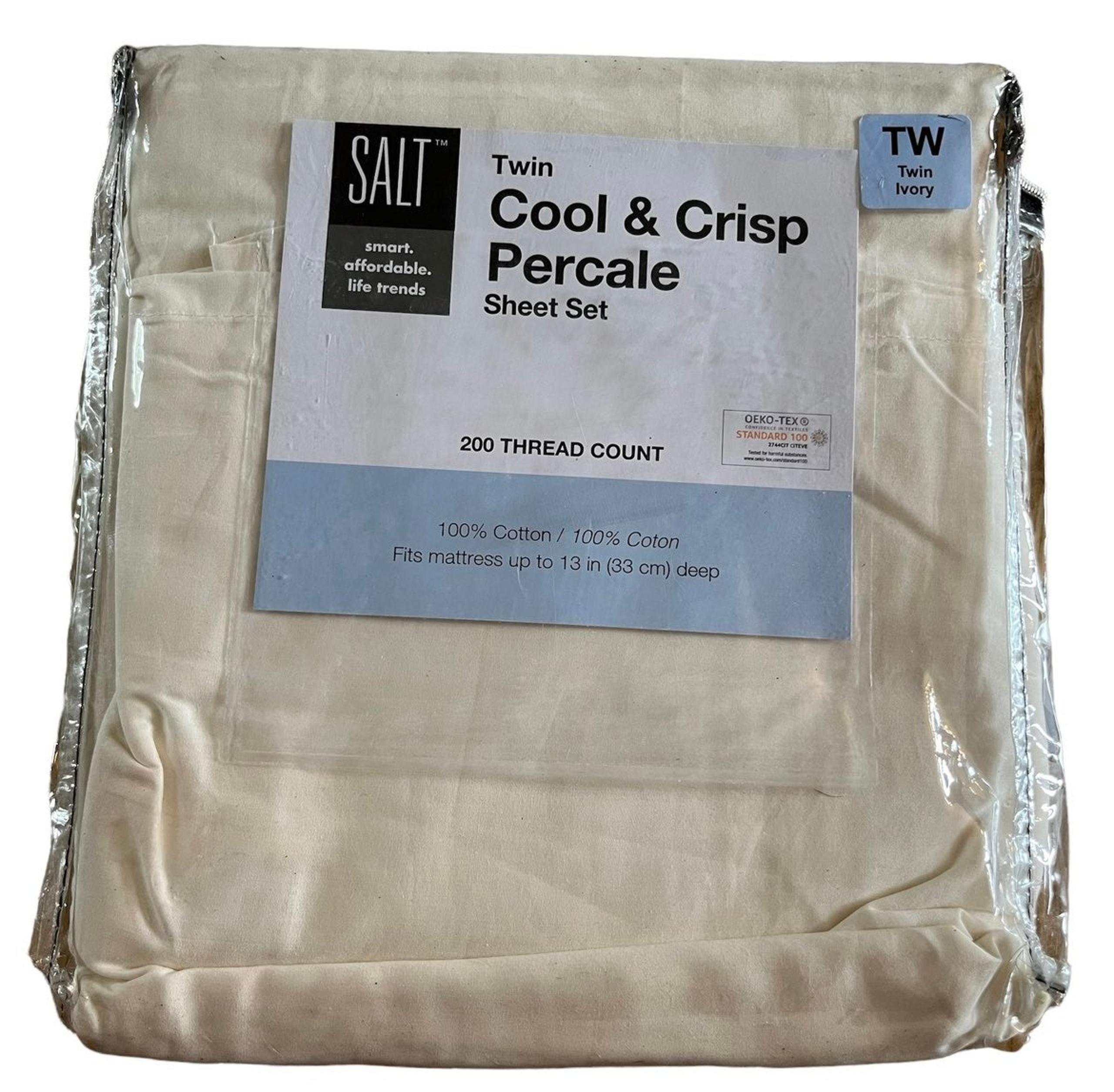 NEW SALT™ 200-Thread-Count Cotton Percale Sheet Set