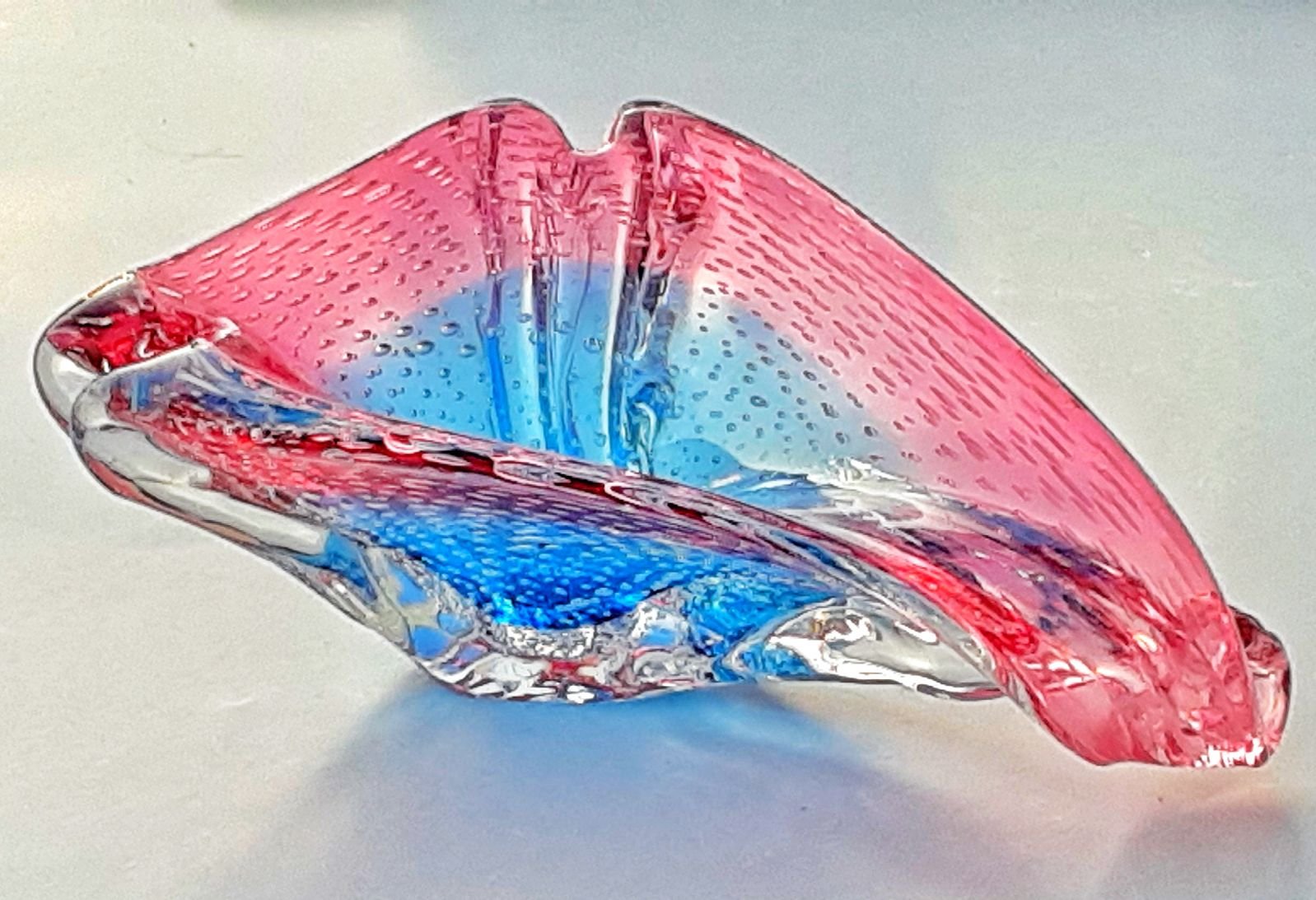 MCM Murano Controlled Bubble ART GLASS ashtray bowl