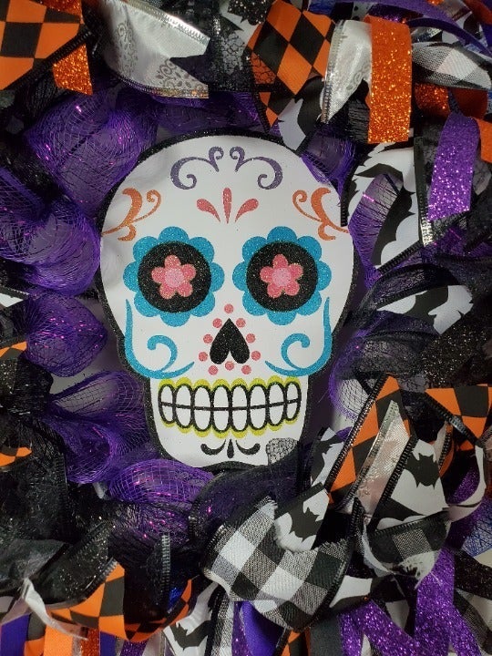 Day of the Dead handmade wreath