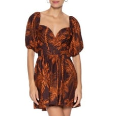 Farm Rio NWT Palm Trees Short Mini Plaid Dress