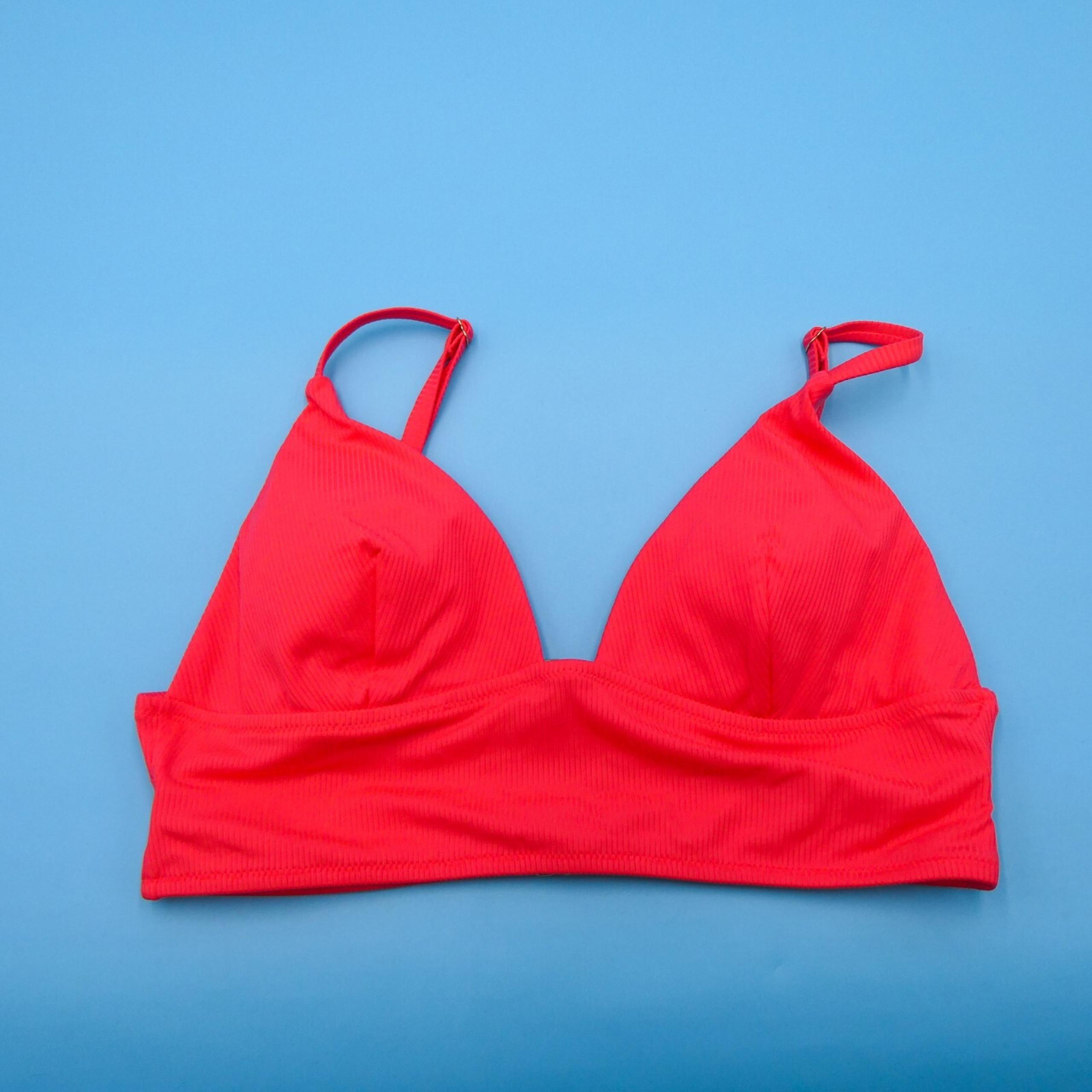 Victorias Secret Medium Pink Triangle Lined Padded Halter Bikini Top Swimwear VS