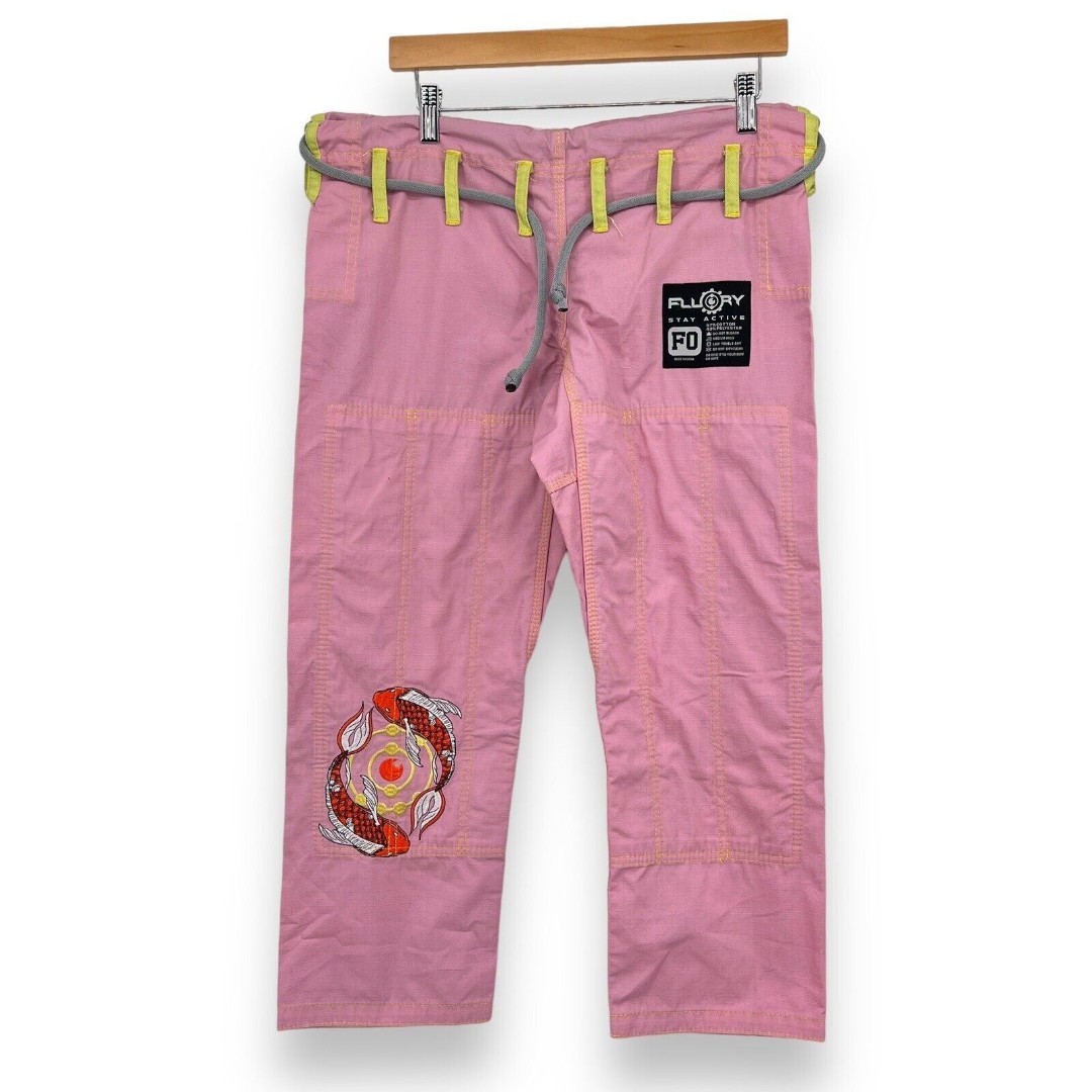 Fluory Stay Active Pink Maritalarts Pants One Size Embroidered Dragons
