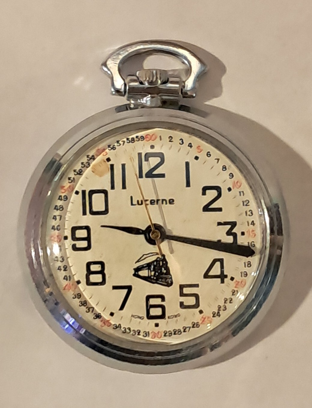 Lucerne corona vintage train pocket watch 1 jewel