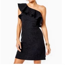 Lilly Pulitzer Women's One Shoulder Onyx Black Kipton Romper Size 14 218
