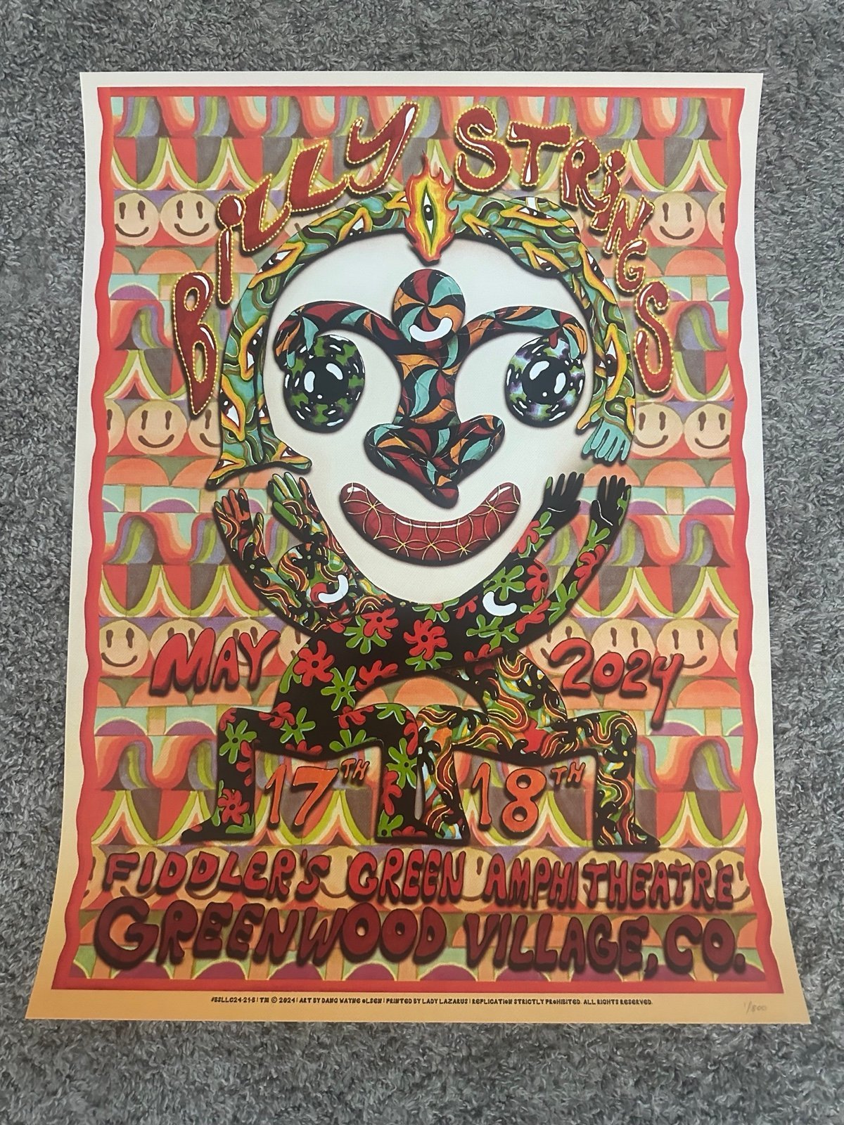 Billy Strings Colorado Fiddlers Green Poster 2024
