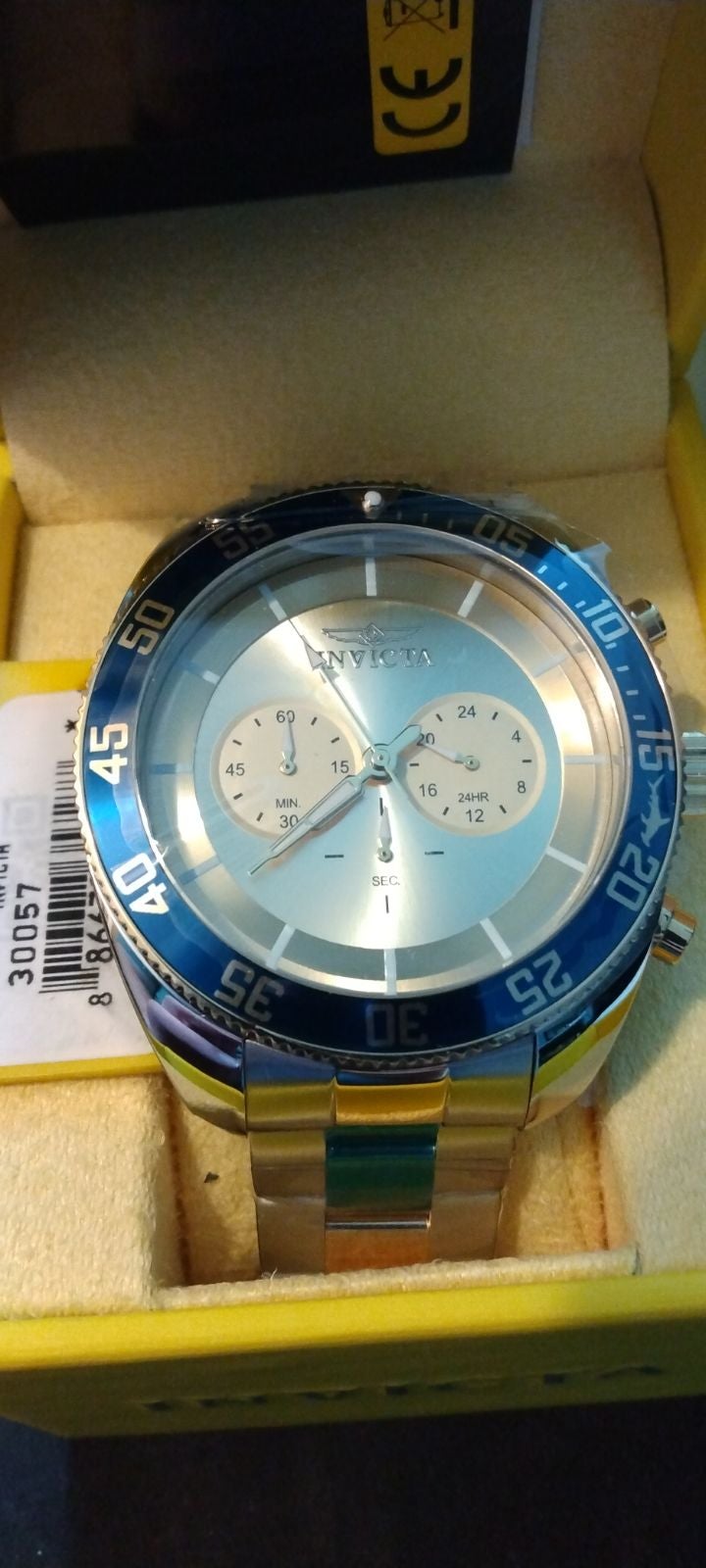 Invicta Pro Diver 30057 Men's Round Gold Dial Chronograph 24 Hour Two Tone Watch