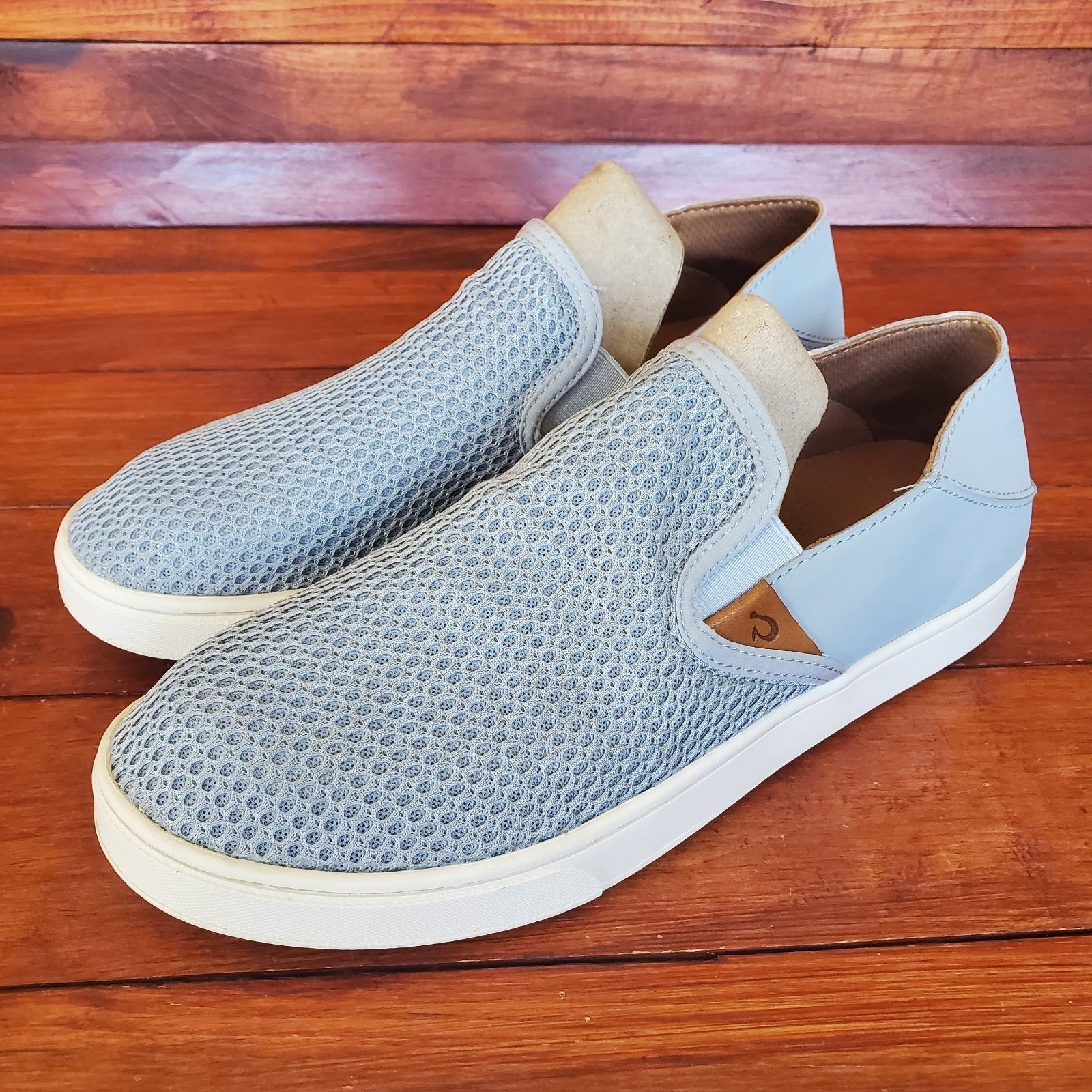 Olukai Pehuea Shoes Women 10 Blue Slip On Perforated Casual Comfort