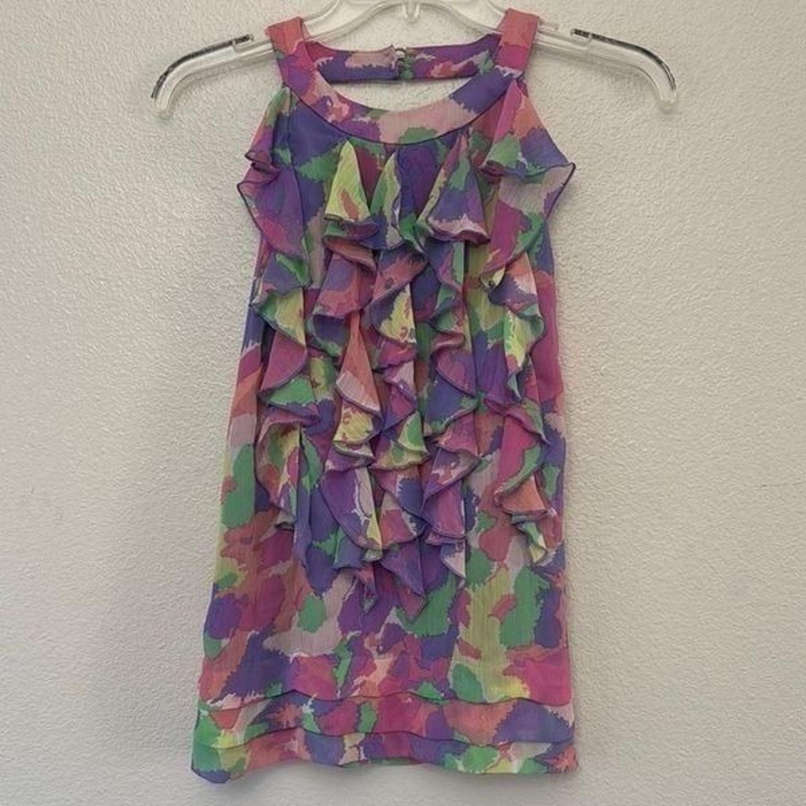 ECI Colorful Ruffle Sleeveless Top
