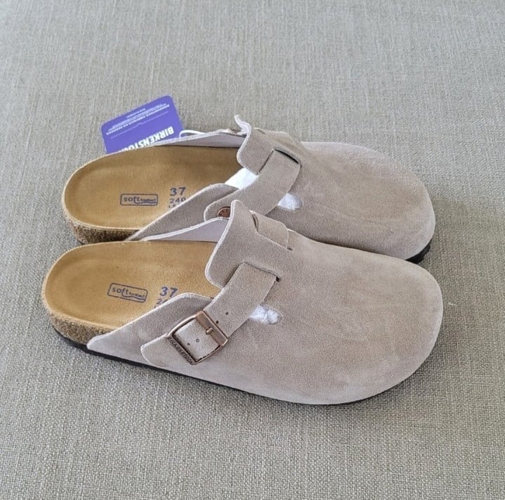 Birkenstock Boston Taupe Clogs 37 Narrow