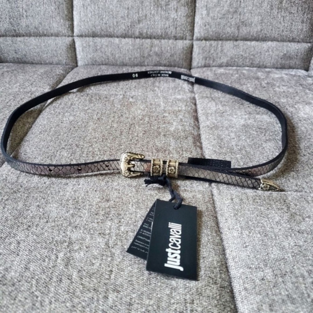 Just Cavalli Leather Silver Snakeskin Size 90