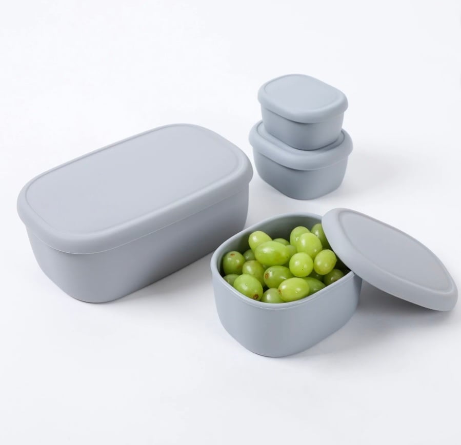 Silicone Food Storage Tupperware Nesting Container Set