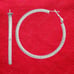Sterling Silver Rhod-plated 3.25x50mm Omega Back Hoop Earrings