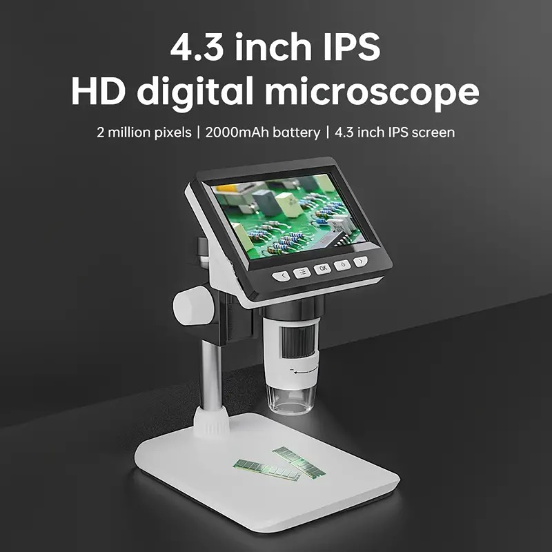 White High-Definition Digital Microscope 8LED 1080P 1000X Real Shot Rendering