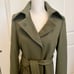 United Colors Of Benetton Military Green Wool Belted Pea Coat
