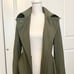 United Colors Of Benetton Military Green Wool Belted Pea Coat