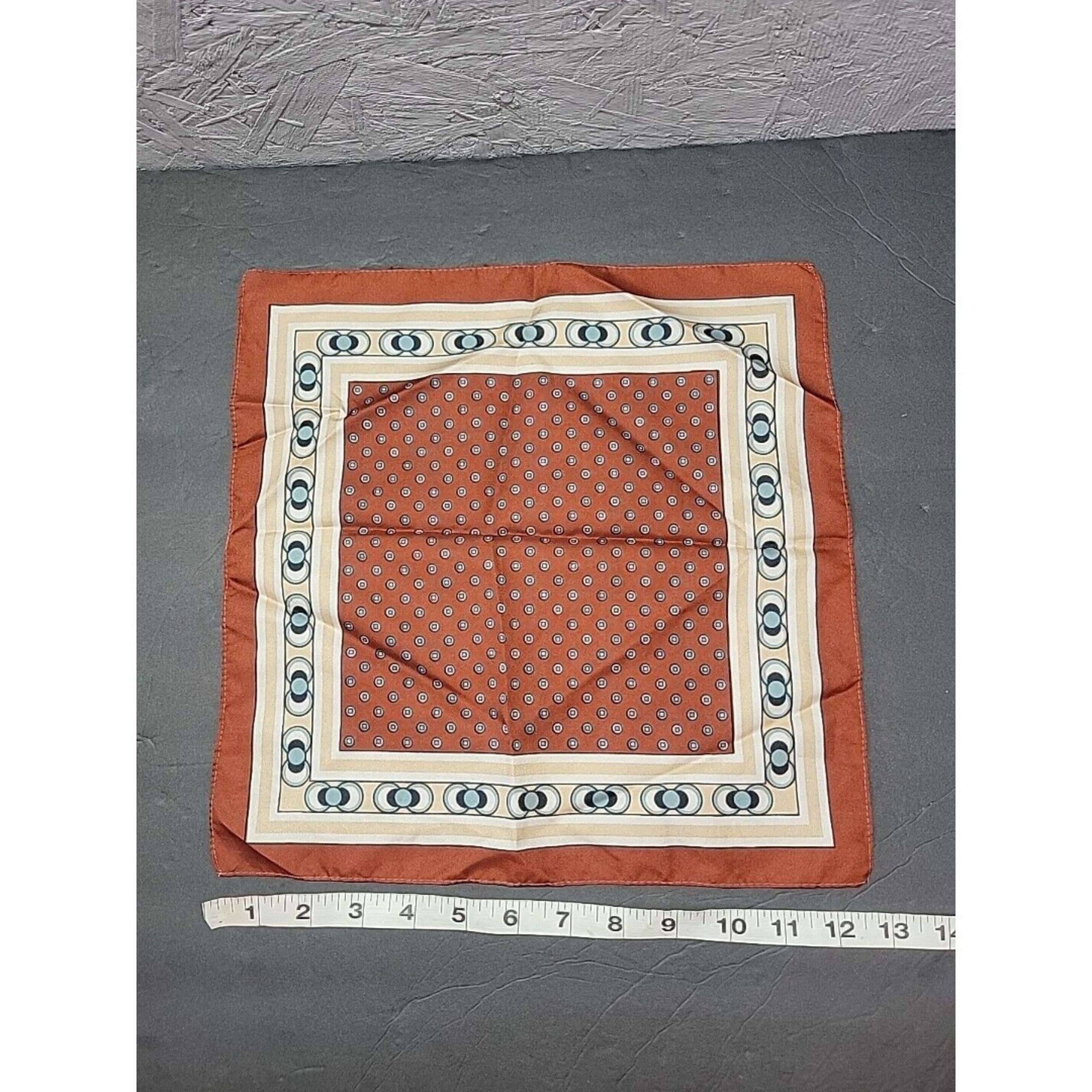 Paisley Print Square Silk Scarf Pocket Scarf Luxurious Handkerchief