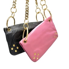 WILSON's Vintage Y2K Bundle: 2 Studded Leather Mini Shoulder Bags w/ Chain Strap