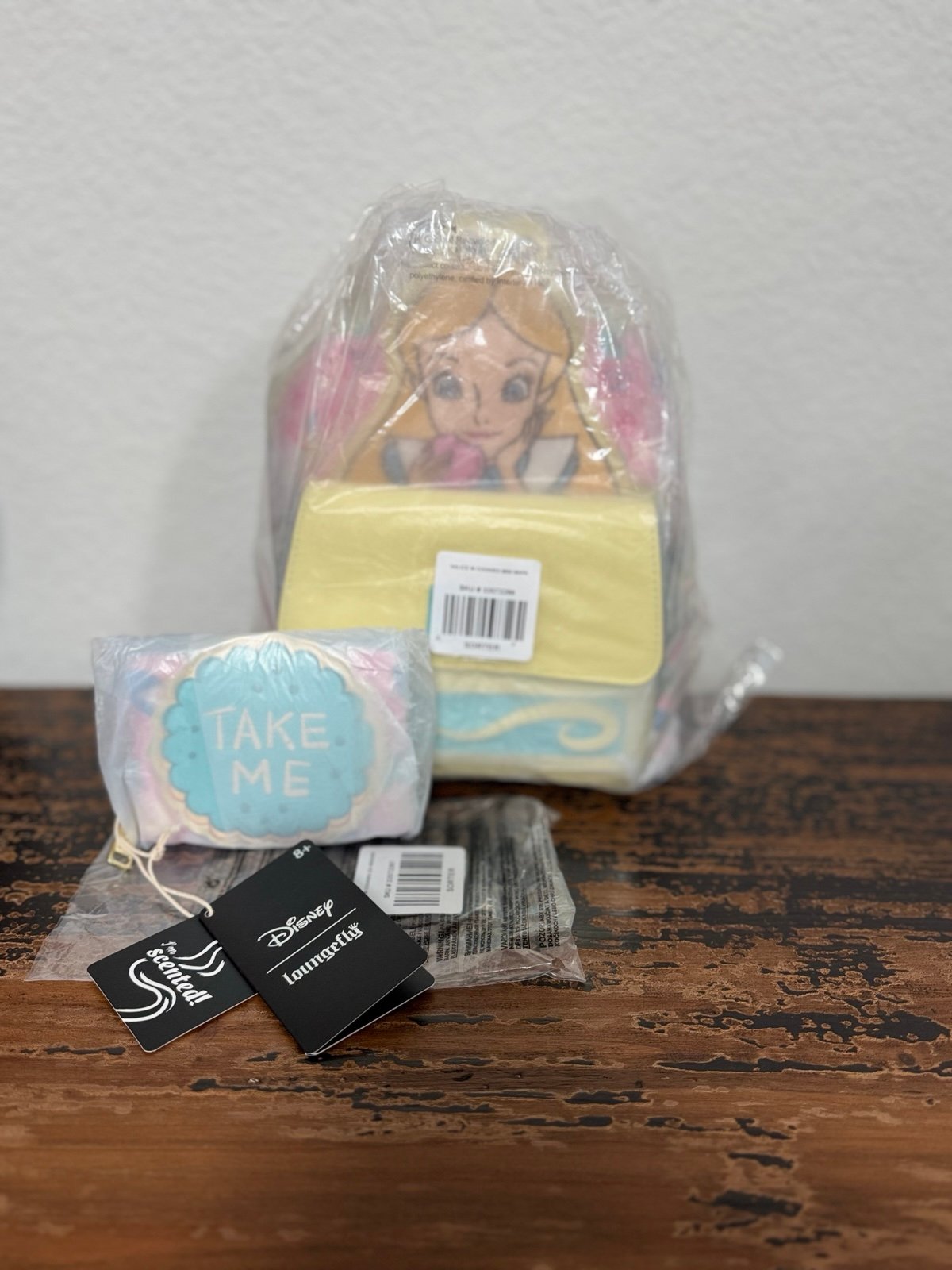 Loungefly Disney Alice in Wonderland Cookies Mini Backpack and Wallet
