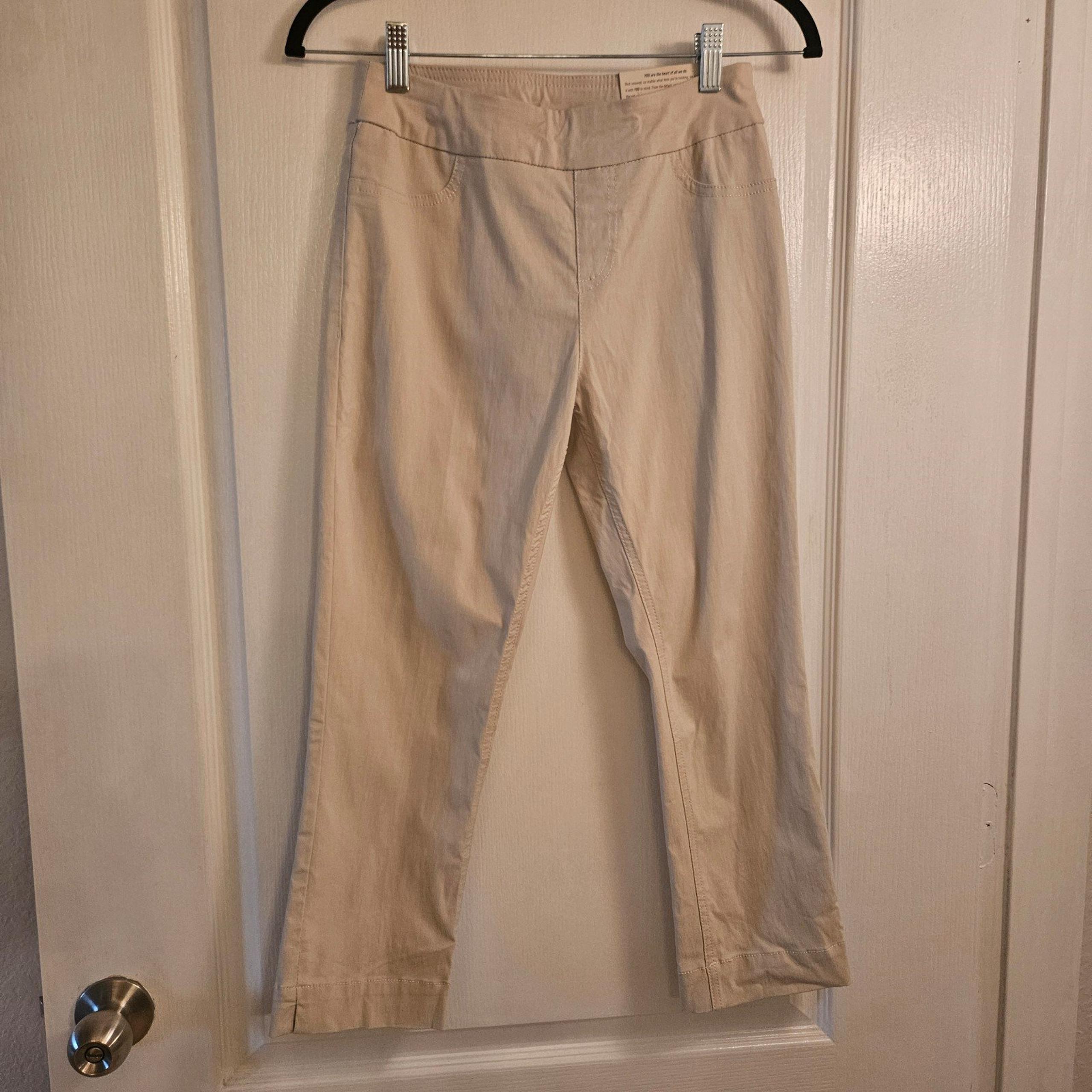Soft Surroundings PXS XS Petite women's capris pants NWT beige cream