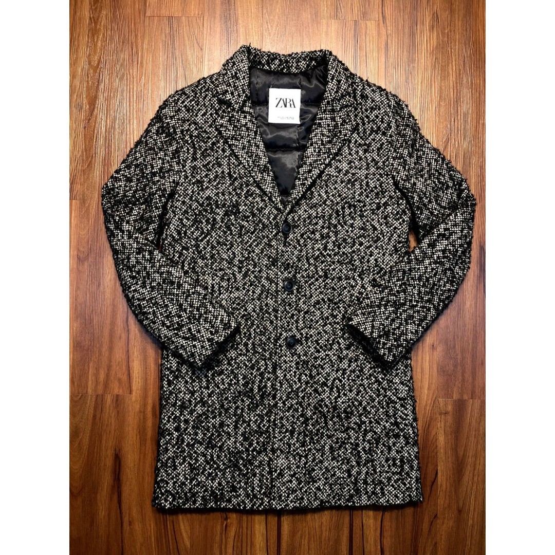 Zara Marbled Peacoat Cream/Black Mens S Used