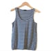 Talbots Scoop Neck Sleeveless Stripe Rayon Gray Tank Top Size S