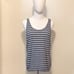 Talbots Scoop Neck Sleeveless Stripe Rayon Gray Tank Top Size S