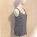Talbots Scoop Neck Sleeveless Stripe Rayon Gray Tank Top Size S