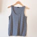 Talbots Scoop Neck Sleeveless Stripe Rayon Gray Tank Top Size S