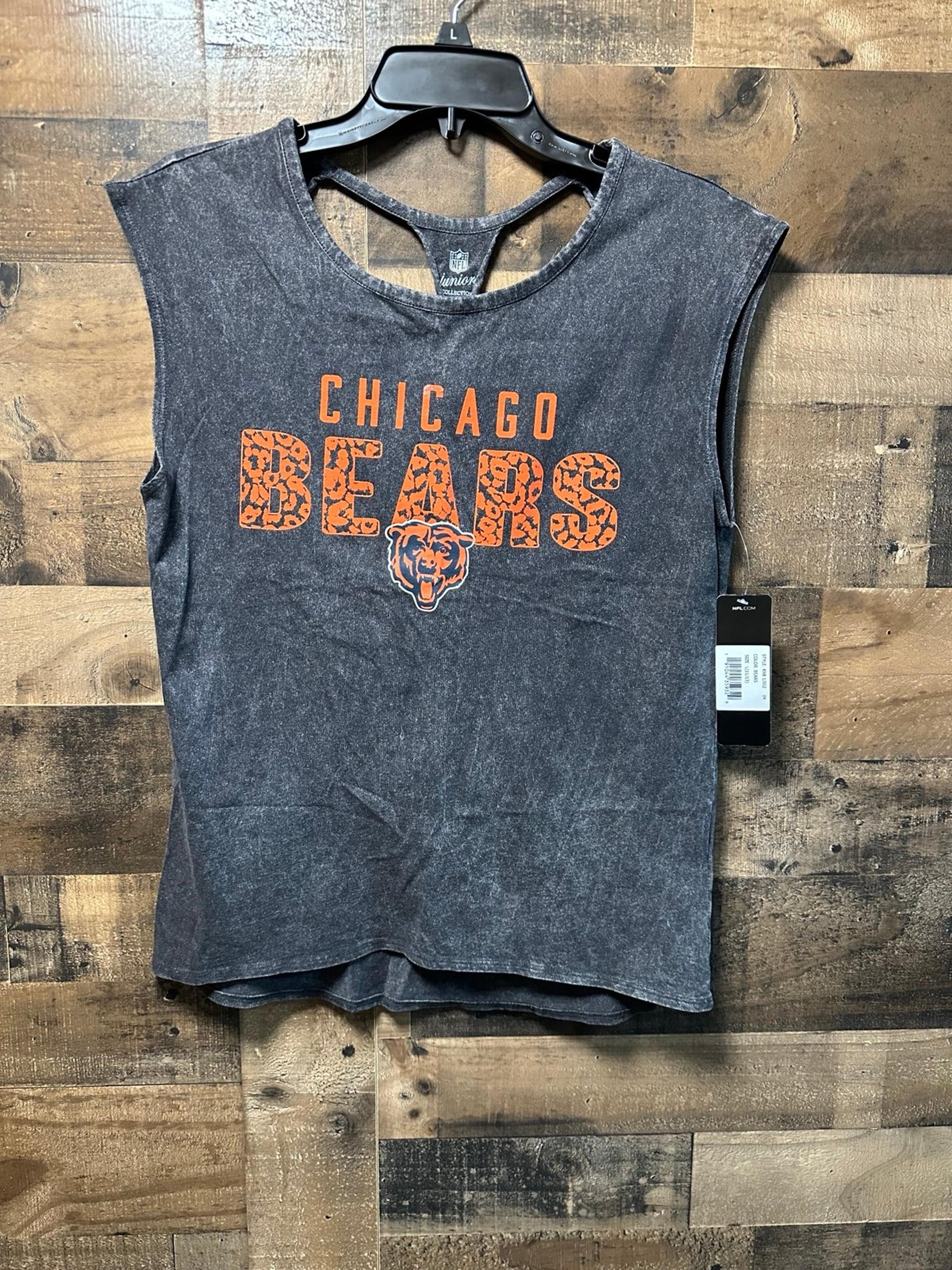 NEW Chicago Bears NFL juniors charcoal graphic sleeveless size L 11-13 t-shirt