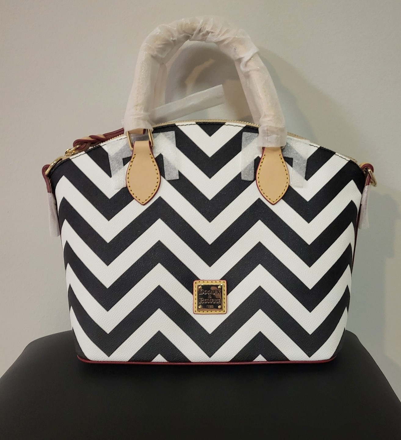 Dooney & Bourke Chevron Geena Satchel Black