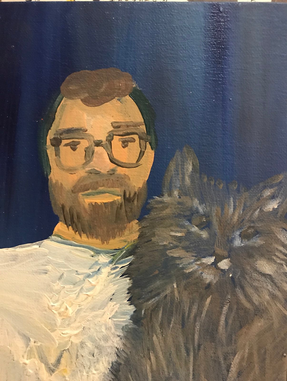 Portrait of Ismail and cat