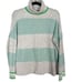 New J Crew S Green Gray Striped Turtleneck Sweater Supersoft Yarn Merino Alpaca