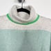 New J Crew S Green Gray Striped Turtleneck Sweater Supersoft Yarn Merino Alpaca