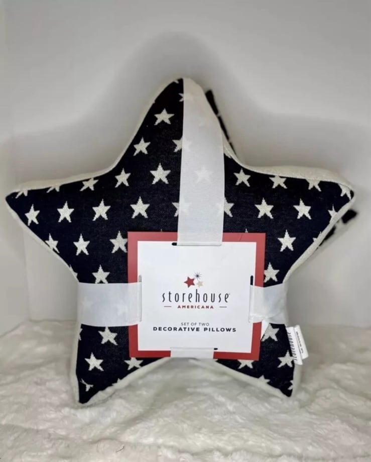 Storehouse Americana Patriotic Stars & Stripes Star Shaped pillows