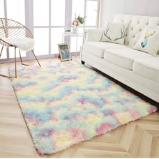 Fluffy Rainbow AreaRugs Colorful Carpet 5 x 8 F