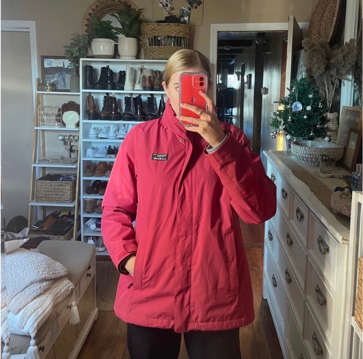 L.L. Bean pink fleece winter jacket