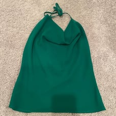 Chloe Dao Draped Green Halter Top XS