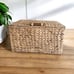 Woven Water Hyacinth Storage Basket With Hinged Lid & Handles