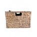 Woven Water Hyacinth Storage Basket With Hinged Lid & Handles