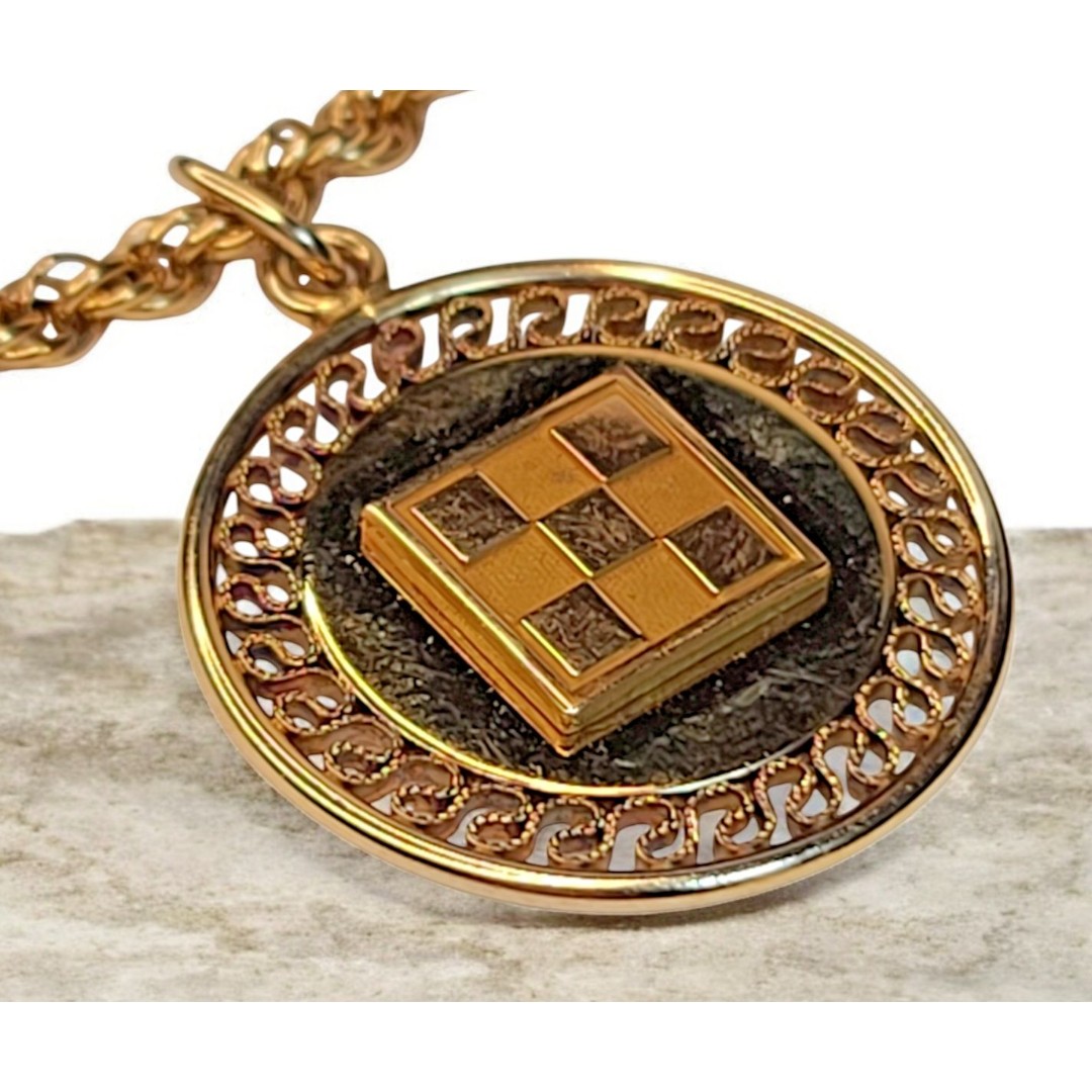 Vintage Ralston Purina 1/20 12k GF Checkerboard Pendant Charm Award Bracelet