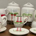 RAE DUNN ELF FEET CANISTER, MUG AND PLATE SET (will divide)
