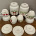 RAE DUNN ELF FEET CANISTER, MUG AND PLATE SET (will divide)