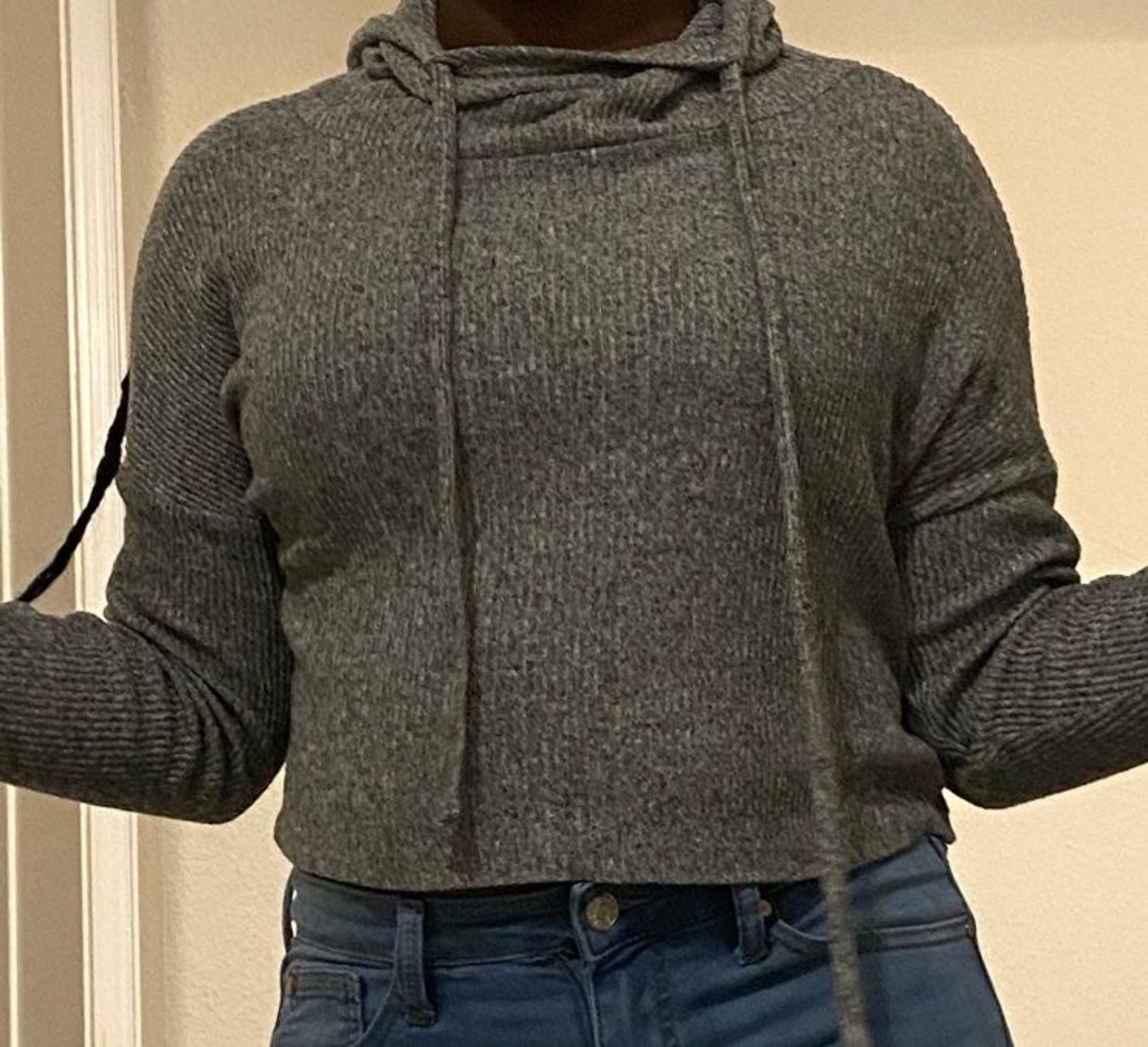 Grey cropped hoodie